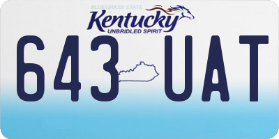 KY license plate 643UAT