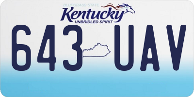 KY license plate 643UAV