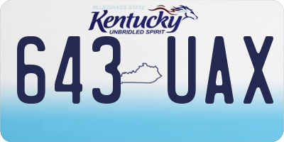 KY license plate 643UAX