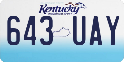 KY license plate 643UAY