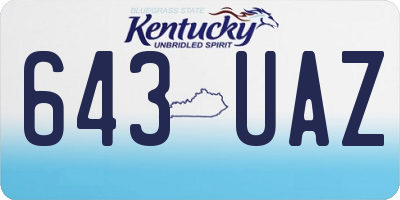 KY license plate 643UAZ