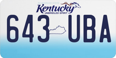 KY license plate 643UBA