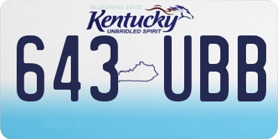 KY license plate 643UBB
