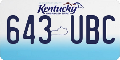 KY license plate 643UBC