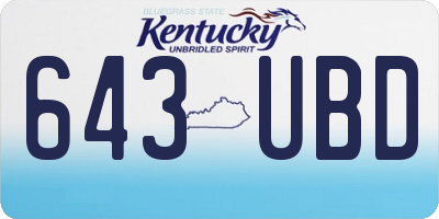 KY license plate 643UBD