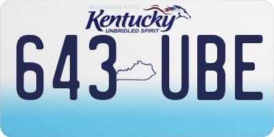 KY license plate 643UBE