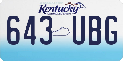KY license plate 643UBG
