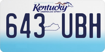 KY license plate 643UBH