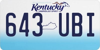 KY license plate 643UBI