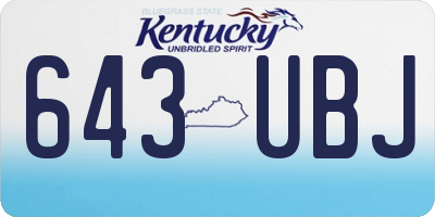 KY license plate 643UBJ