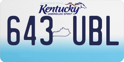 KY license plate 643UBL