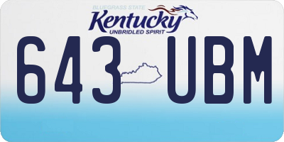 KY license plate 643UBM