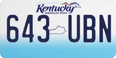 KY license plate 643UBN