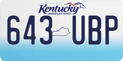 KY license plate 643UBP