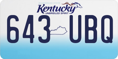 KY license plate 643UBQ