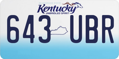 KY license plate 643UBR