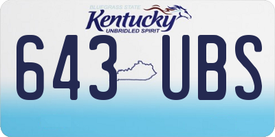 KY license plate 643UBS