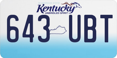 KY license plate 643UBT