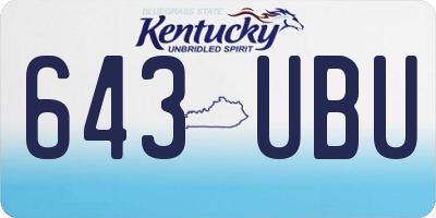 KY license plate 643UBU