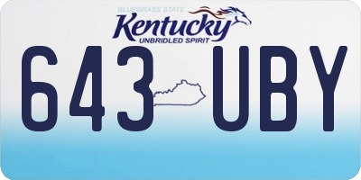 KY license plate 643UBY