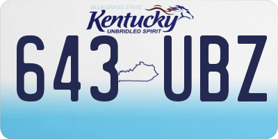 KY license plate 643UBZ