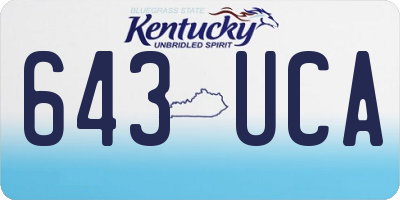 KY license plate 643UCA