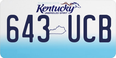 KY license plate 643UCB