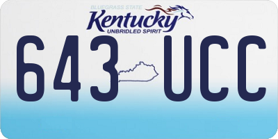 KY license plate 643UCC