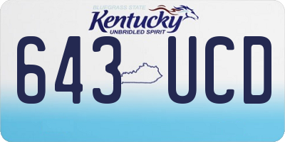 KY license plate 643UCD