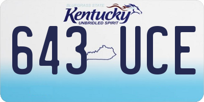 KY license plate 643UCE