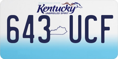KY license plate 643UCF