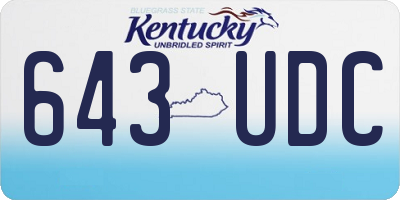 KY license plate 643UDC