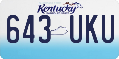 KY license plate 643UKU