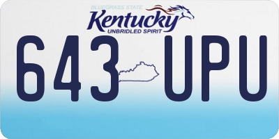 KY license plate 643UPU