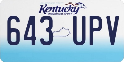 KY license plate 643UPV