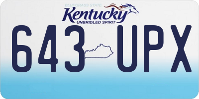 KY license plate 643UPX
