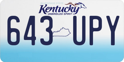 KY license plate 643UPY