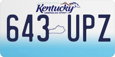 KY license plate 643UPZ