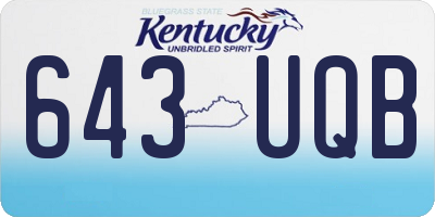 KY license plate 643UQB