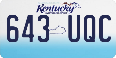 KY license plate 643UQC