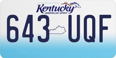 KY license plate 643UQF