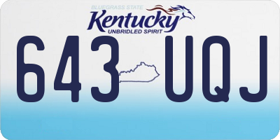 KY license plate 643UQJ