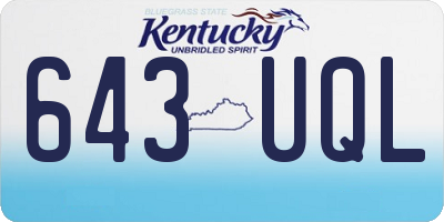 KY license plate 643UQL