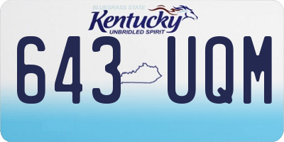 KY license plate 643UQM