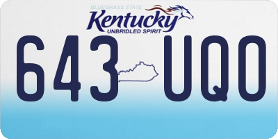 KY license plate 643UQO