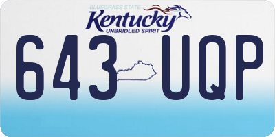 KY license plate 643UQP