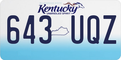 KY license plate 643UQZ