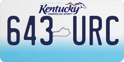 KY license plate 643URC