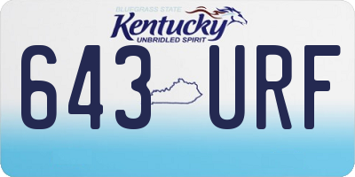 KY license plate 643URF