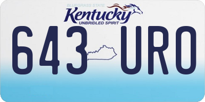 KY license plate 643URO